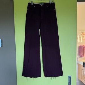 Dear John High-Rise Wide-Leg Jeans in Deep Plum Size 28